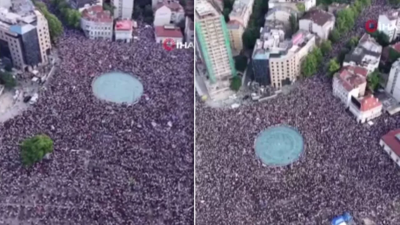 On binler sokağa döküldü! Sırbistan'da büyük protesto