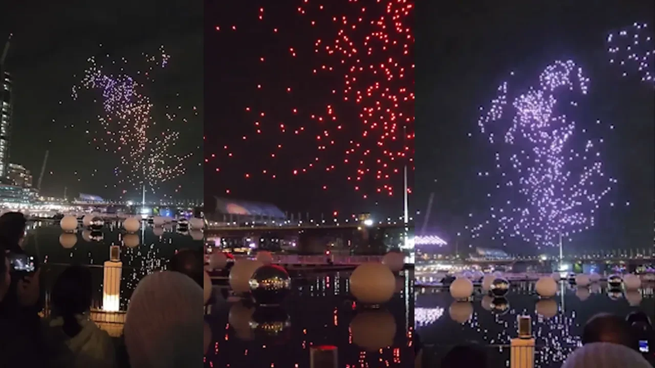 Gösteri sırasında onlarca dron suya düştü!