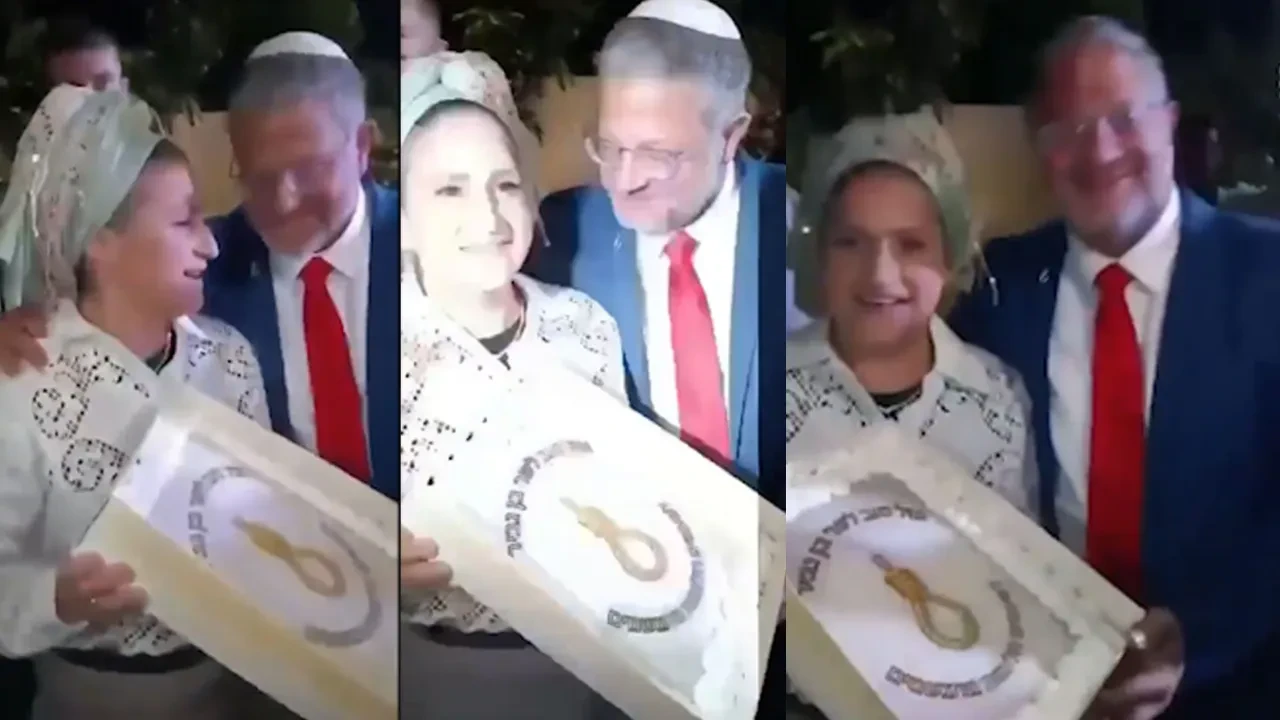İsrail'de aşırı sağcı bakandan 'urgan' temalı pastalarla kutlama! 