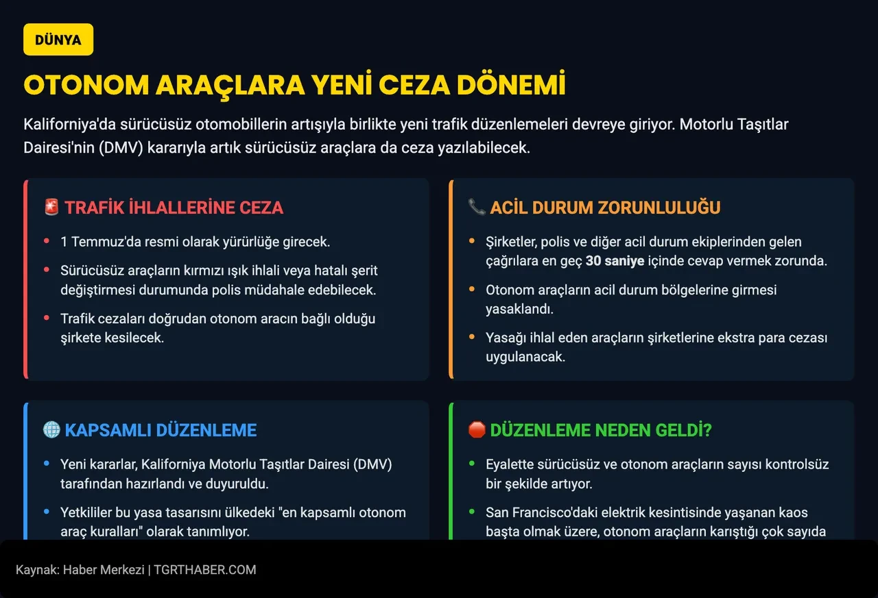 Kırmızı ışıkta geçen otonom araç cezasız kalmayacak: 30 saniye kuralı devrede