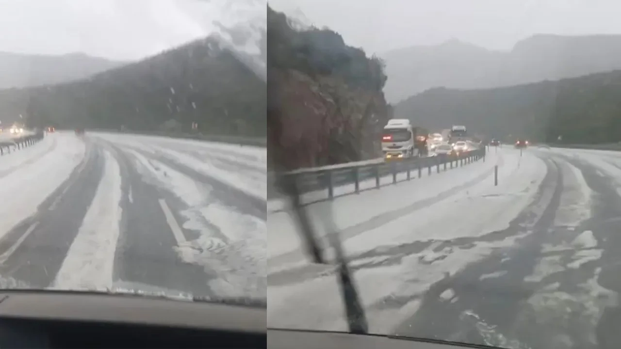 Mayıs ayında Antalya'dan sürpriz görüntüler! Yollar beyaza büründü