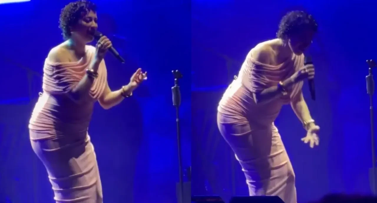 Melike Şahin'in konser performansı olay oldu! Karnı burnunda sahneye çıktı, sosyal medya ikiye bölündü