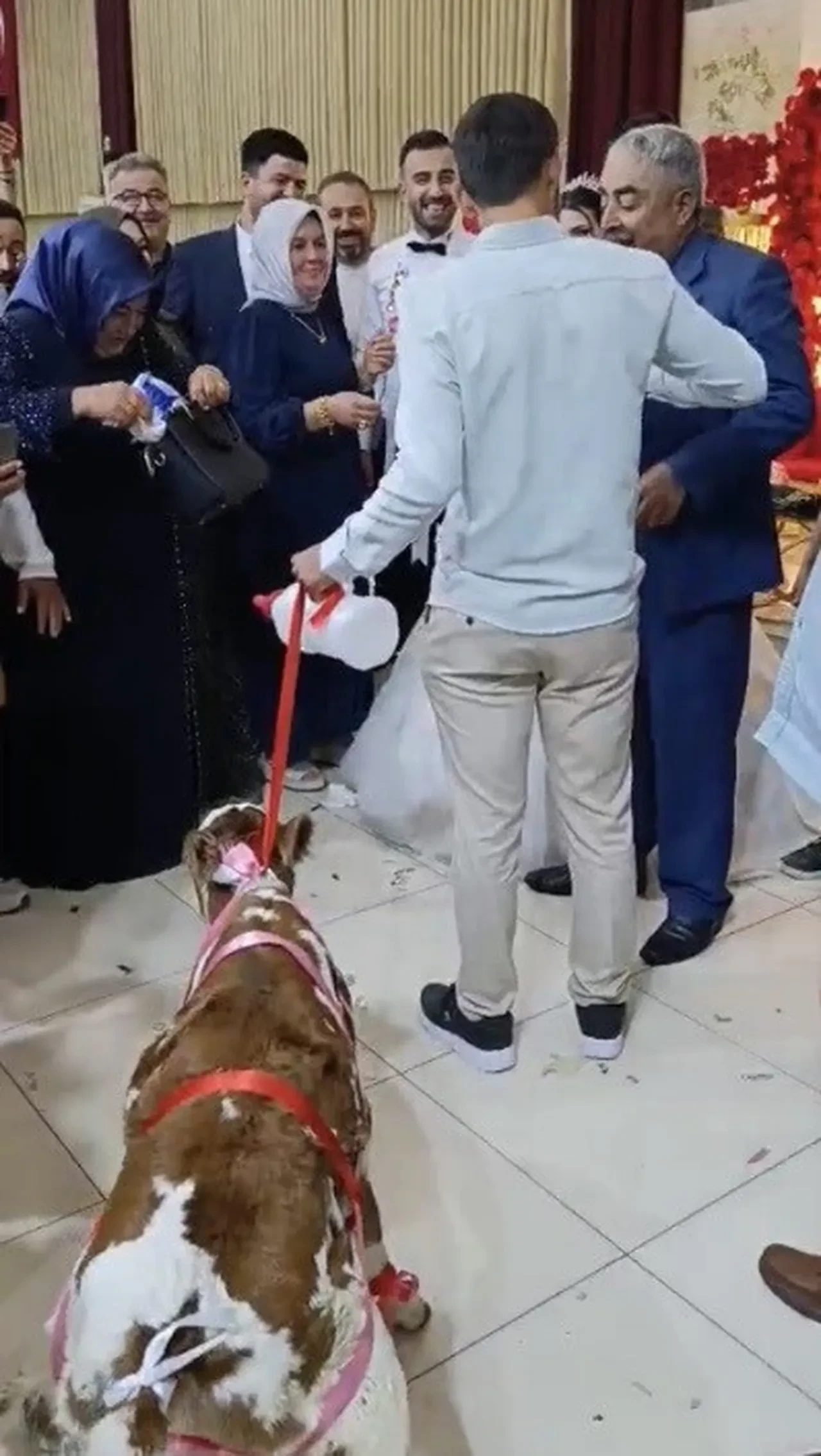 Düğünde şaşırtan hediye! Gelin ve damat gözlerine inanamadı