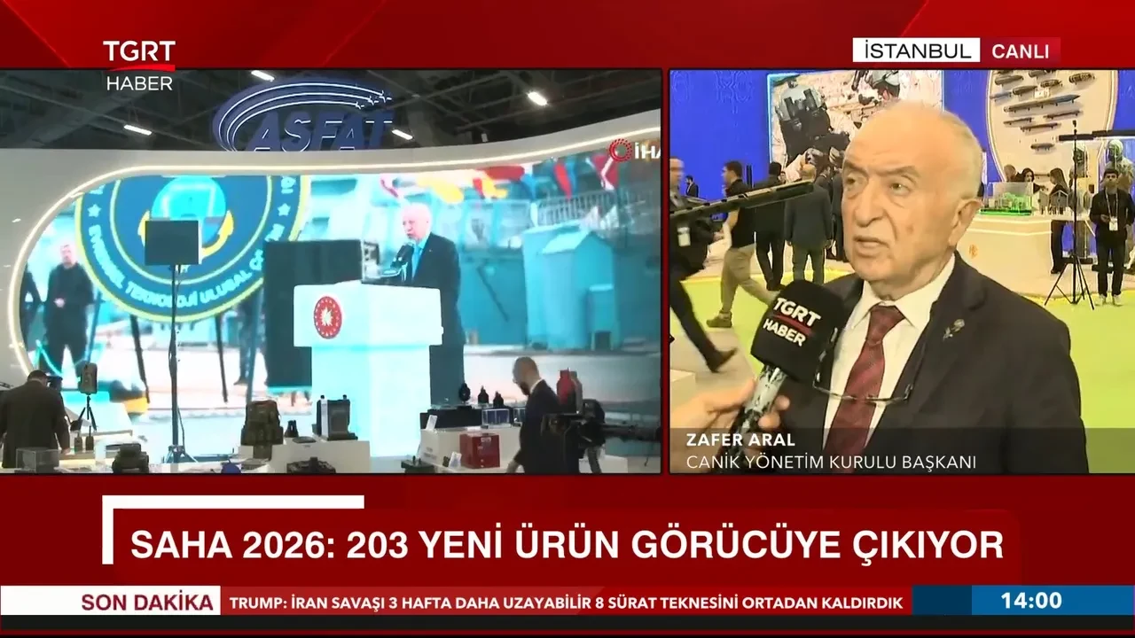 CANiK Yönetim Kurulu Başkanı Zafer Aral’dan SAHA EXPO 2026'da TGRT Haber'e özel açıklamalar: Dünya pazarında Türkiye ön planda