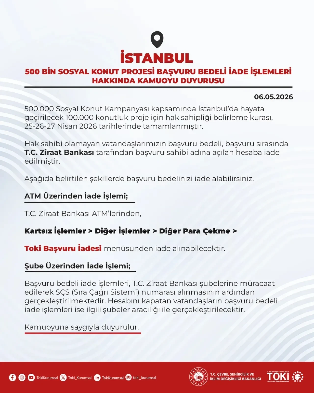 TOKİ duyurdu: Başvuru ücreti iadeleri başladı! İşte adım adım TOKİ başvuru ücreti geri alma süreci