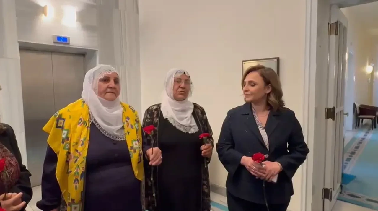 DEM Partililerin eşlik ettiği Barış Anneleri heyeti, MHP'yi ziyaret etti