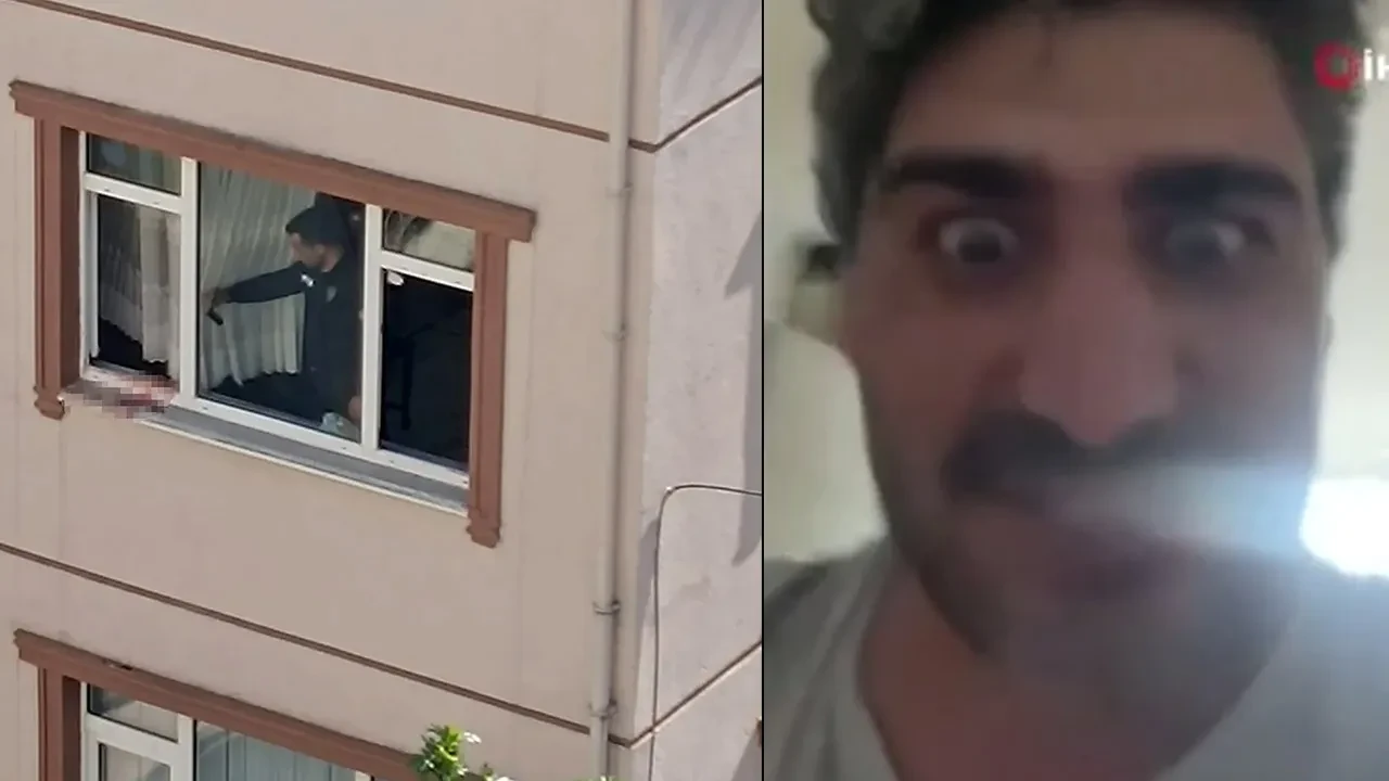 Dehşet evinden son görüntü! Kayınvalidesi tarafından öldürülen şahsın eşi ve kızını tehdit ettiği anlar