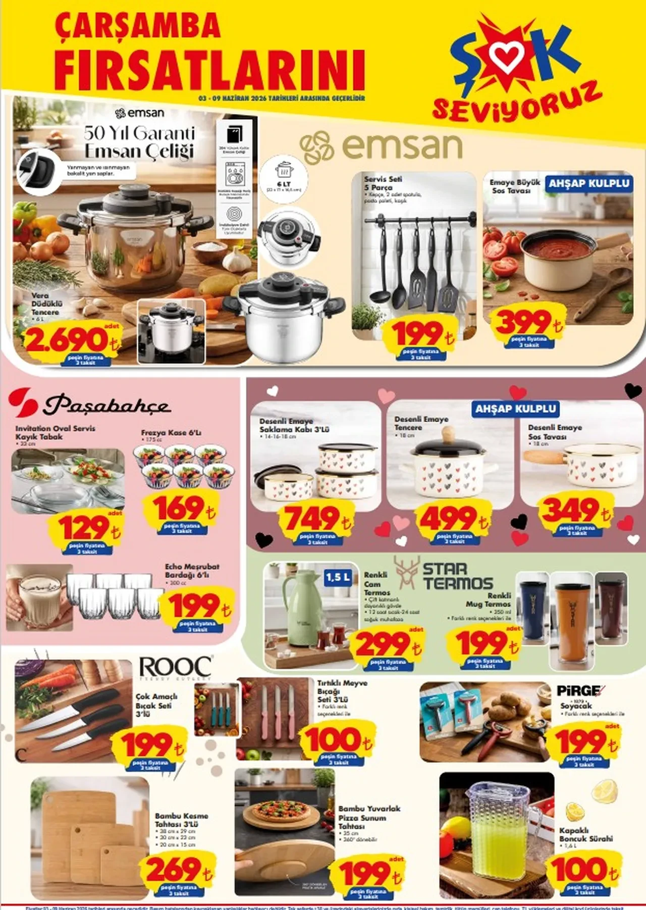 3-9 Haziran ŞOK Aktüel Ürünler Kataloğu satışta! Ankastre set, ütü, ızgara makinesi, buharlı temizleyici ve çay makinesi geliyor