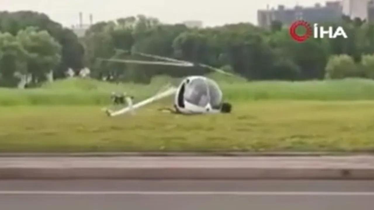 Çin'de helikopter kazası! Acil iniş yaptı, kontrolden çıktı