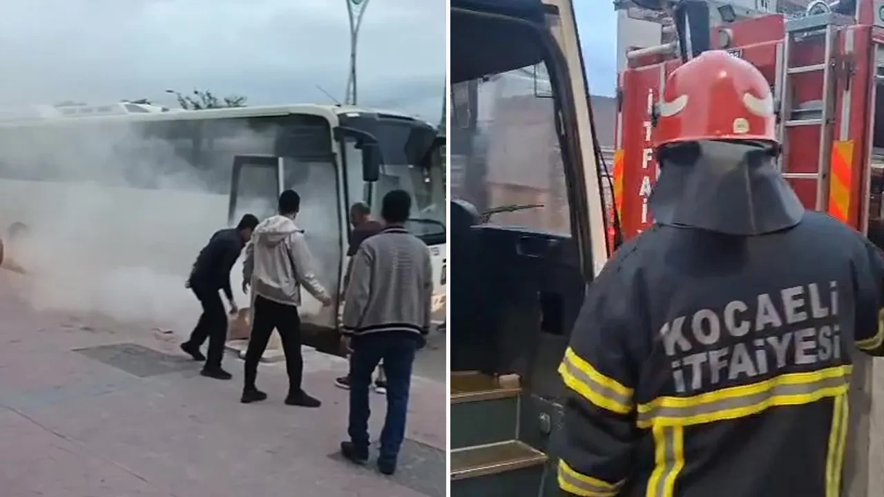 MHP Dilovası Teşkilatı üyelerini taşıyan otobüste yangın çıktı: 1 kişi hastaneye kaldırıldı