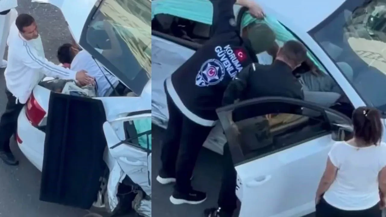 Diyarbakır'da can pazarı: Otomobil direğe saplandı, demir yığınına dönen içinde yaralılar sıkıştı