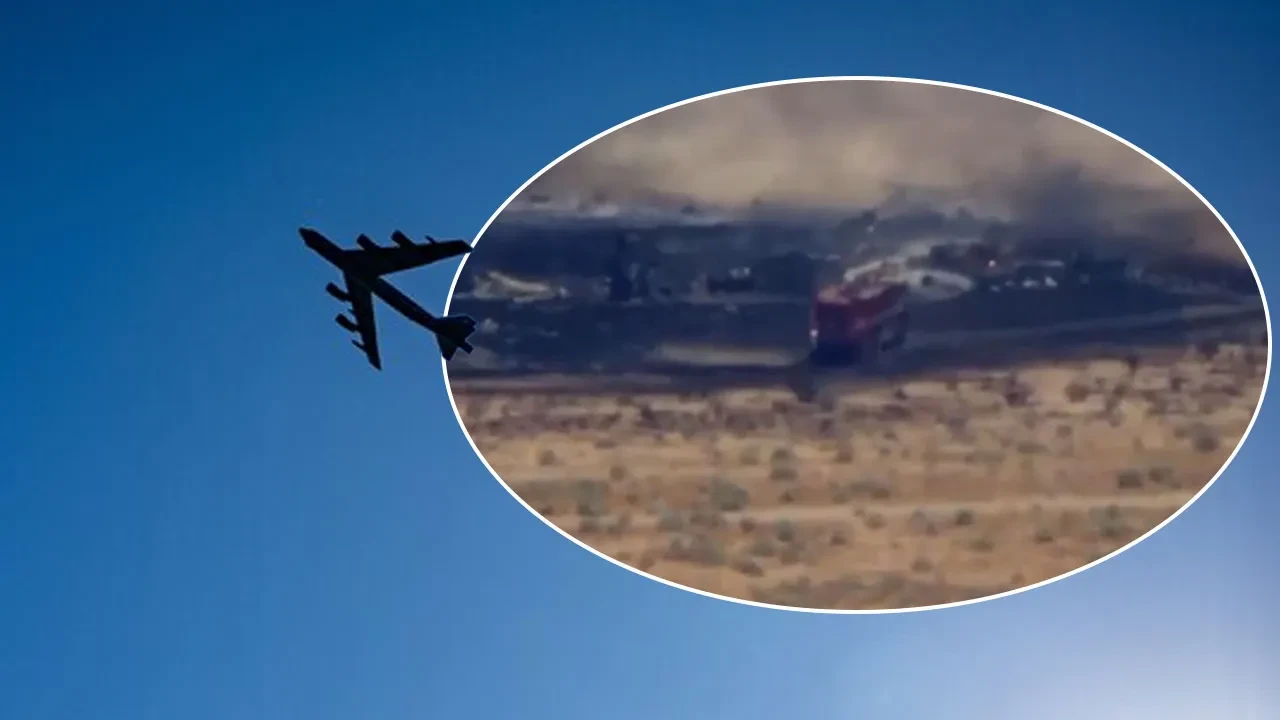 ABD'de iki günde ikinci savaş uçağı kazası: Edwards Hava Üssü'nden kalkan B-52 bombardıman uçağı yere çakıldı!