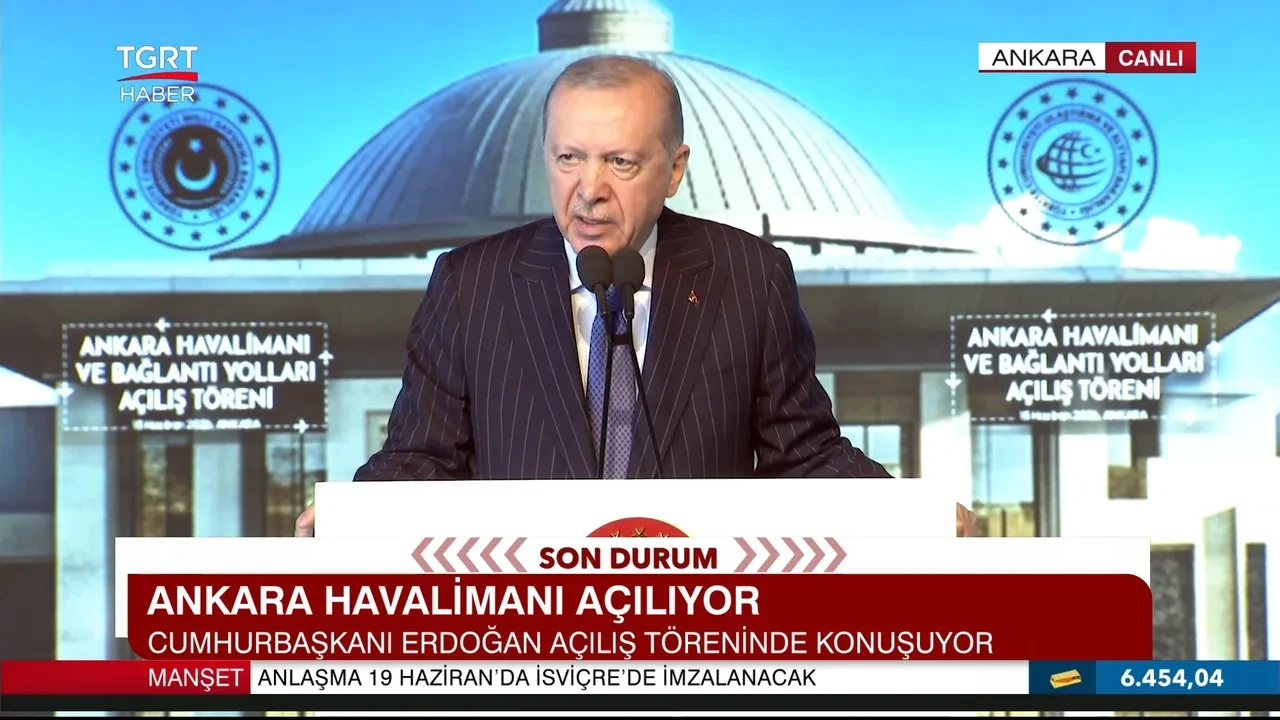 Cumhurbaşkanı Erdoğan'dan Ankara Havalimanı açılışında dikkat çeken mesaj: Diplomasinin kalbi artık Türkiye'de