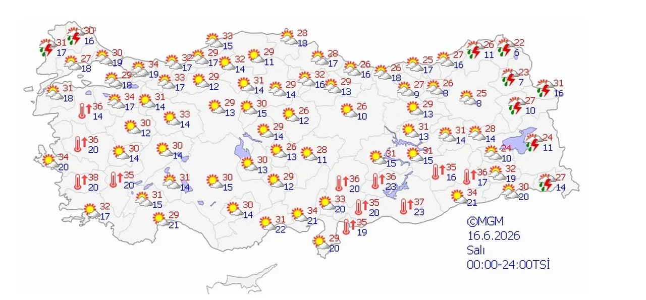 16 Haziran 2026 hava durumu | Meteoroloji 11 kent için alarm verdi: Sıcaklık tavan yapacak