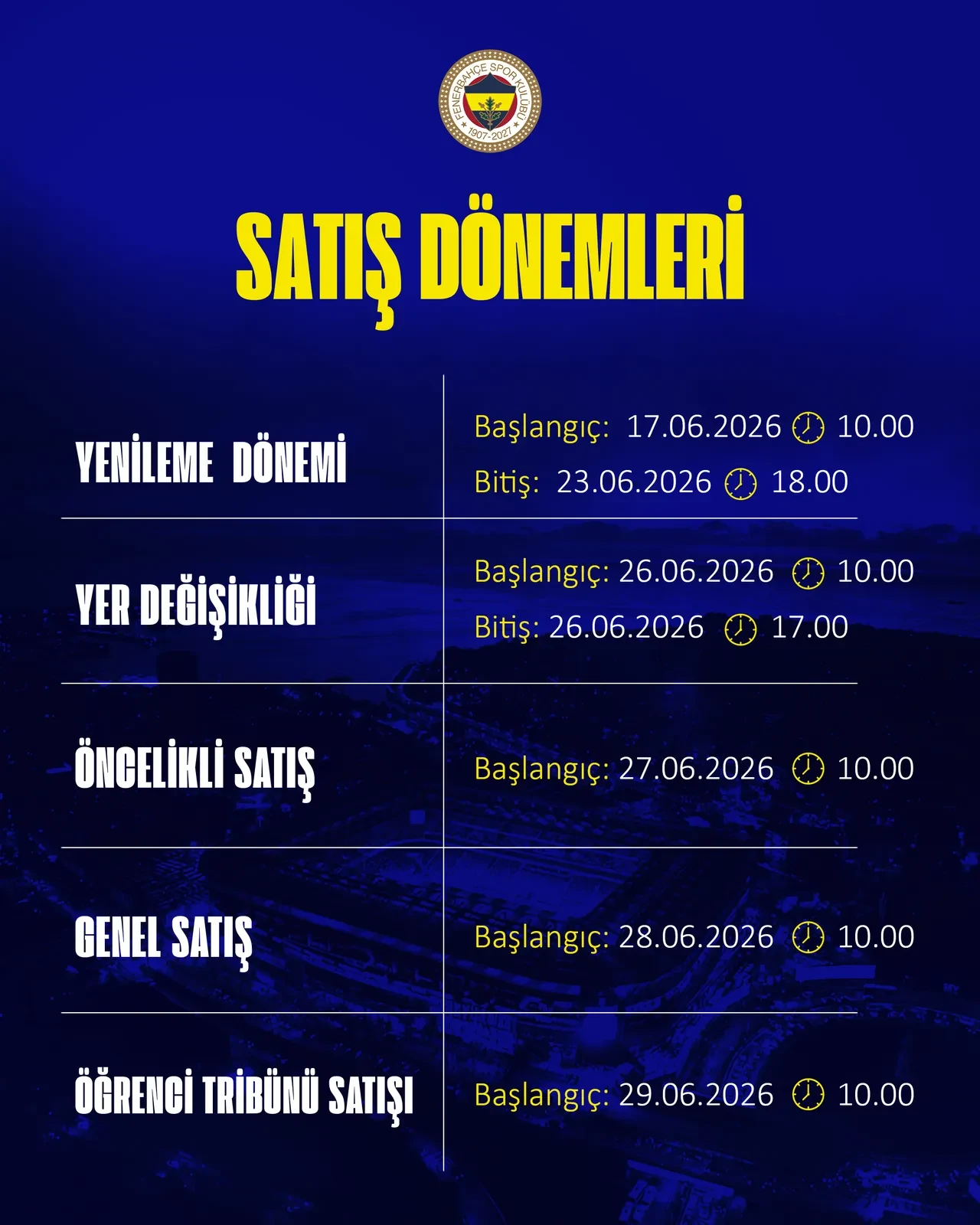 Fenerbahçe'de kombine fiyatları belli oldu! İşte yeni sezon öncesi bilet fiyatları