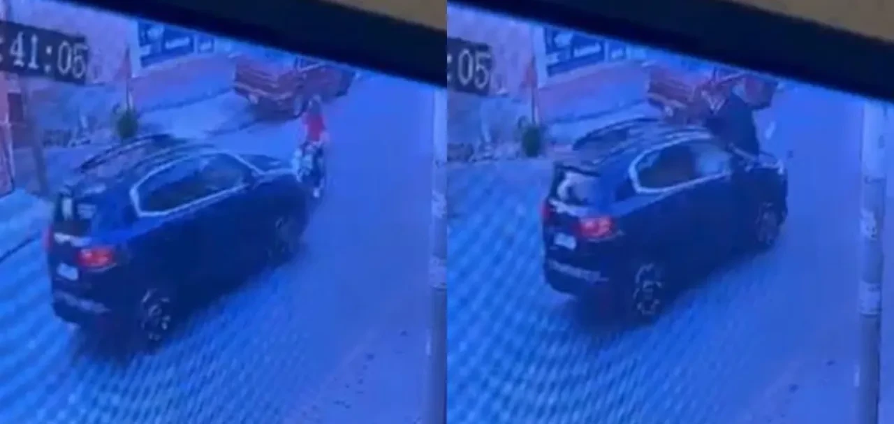 Göz göre göre gelen kaza kamerada! Otomobil ile motosiklet kafa kafaya çarpıştı