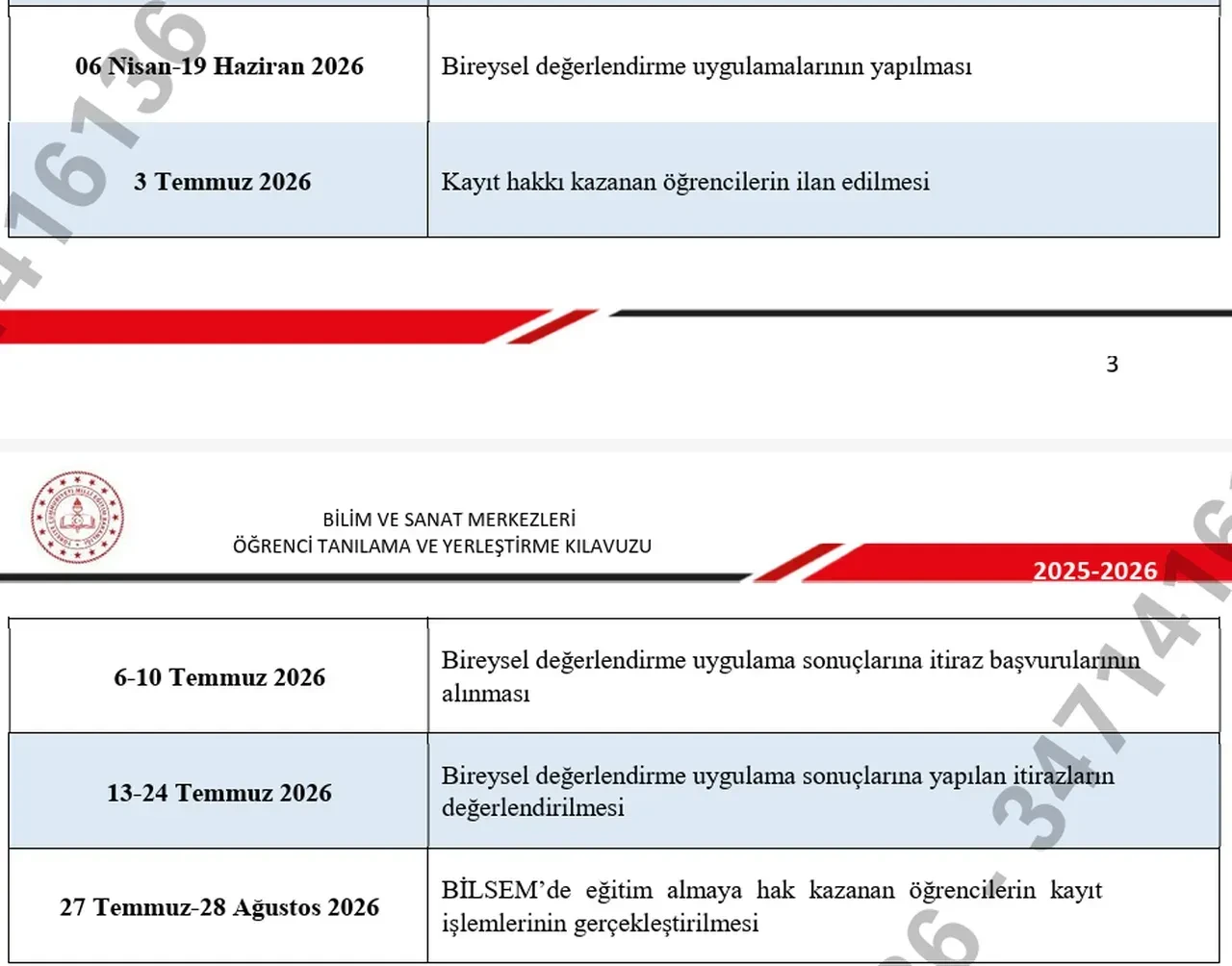 BİLSEM bireysel sınav sonuçları ne zaman açıklanacak?