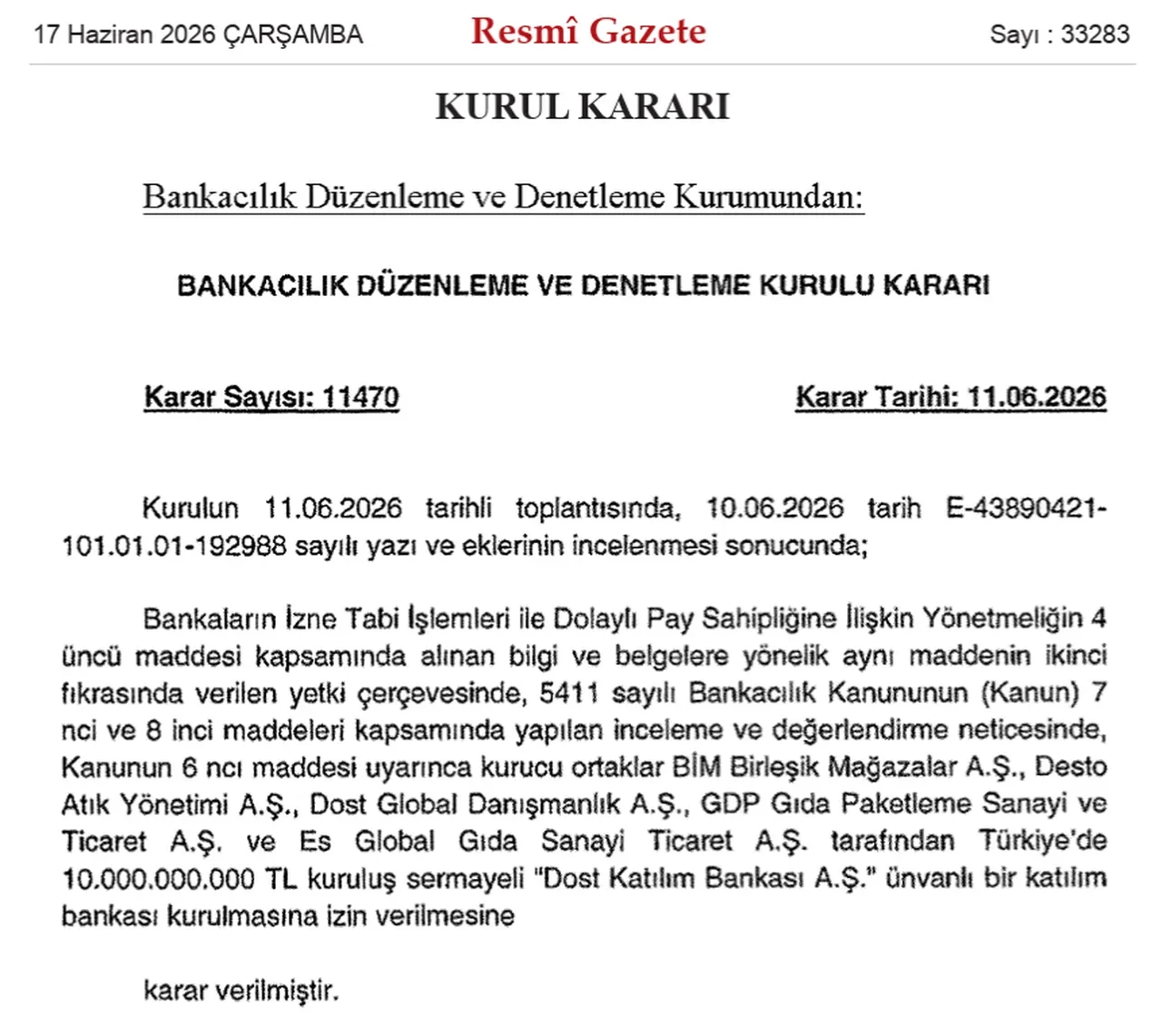 BİM banka kurdu! BDDK onay verdi