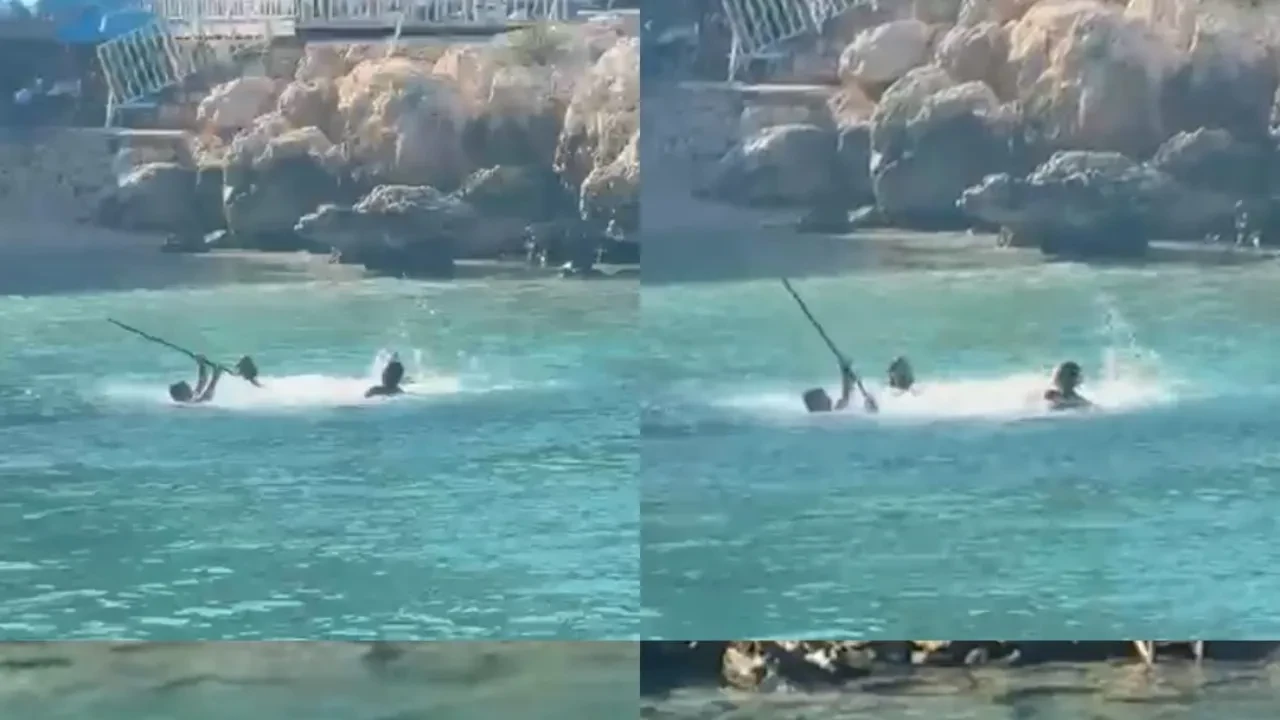 Mersin’de akılalmaz kavga: Serinlemek için girdikleri denizde sopalar konuştu!