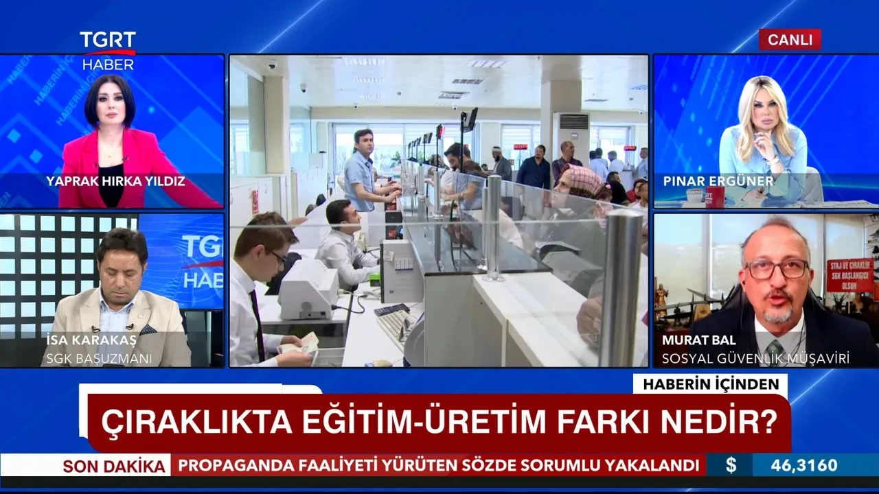 Staj ve çıraklık sigortasında son nokta! İsa Karakaş ve Murat Bal TGRT canlı yayınında açıkladı
