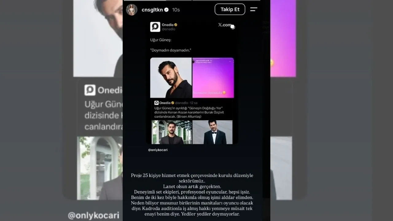 Oyuncu Cansu Gültekin'den dizi sektöründeki tekelleşmeye sert tepki! "Birilerinin sevgilileri oyuncu olacak diye"