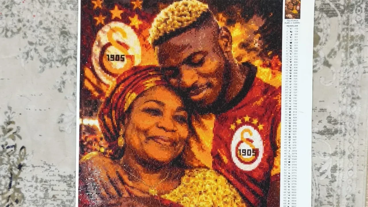 Muşlu kadınların el emeği tablo, Victor Osimhen'in