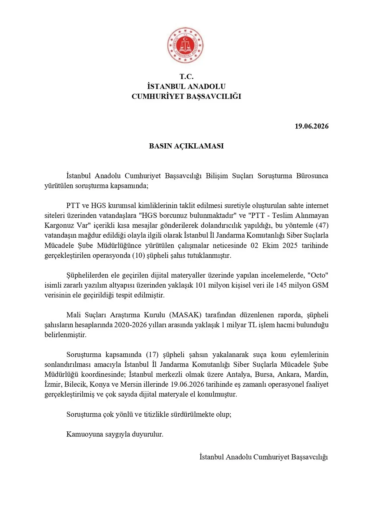 Vatandaşlara aynı mesajları yollamışlar! HGS ve kargo mesajıyla büyük vurgun: 1 milyarlık para trafiği