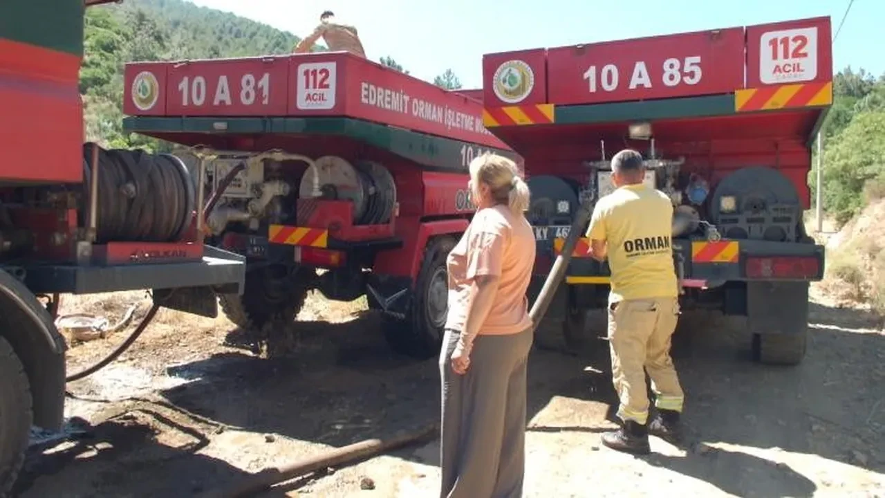 Balıkesir'deki orman yangını! Ekipler seferber oldu