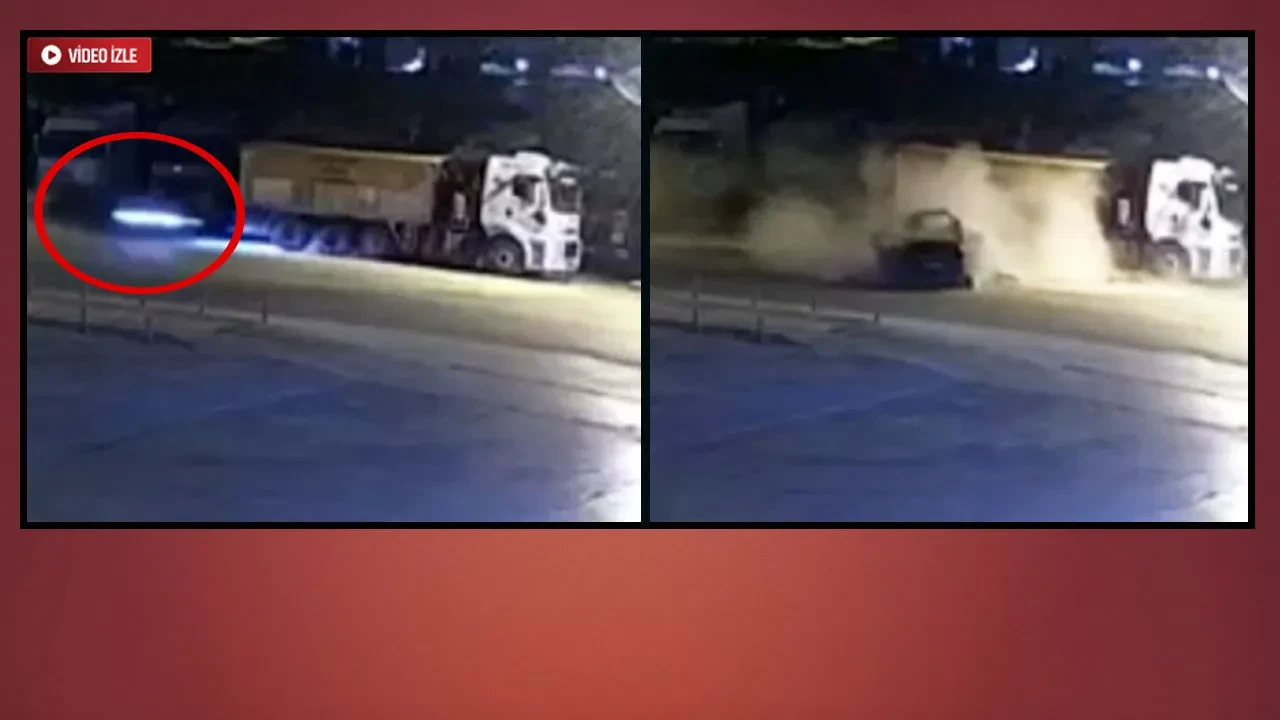 Ankara'da otomobil kamyonete daldı! 3 kişinin öldüğü feci kaza kamerada