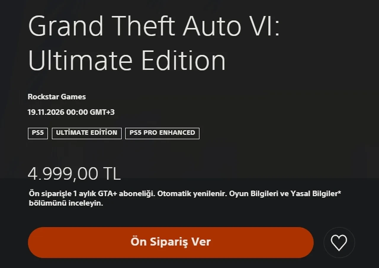 GTA 6 ön sipariş ne zaman bitiyor? Ön sipariş ekranı açıldı