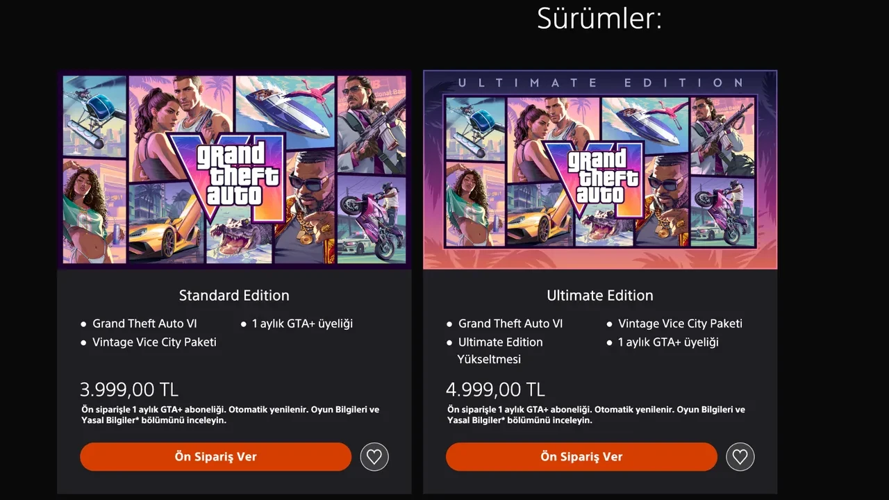 GTA 6 Türkiye fiyatı resmen açıklandı: GTA 6 ön siparişe özel içerikleri, çıkış tarihi ve sürümleri!