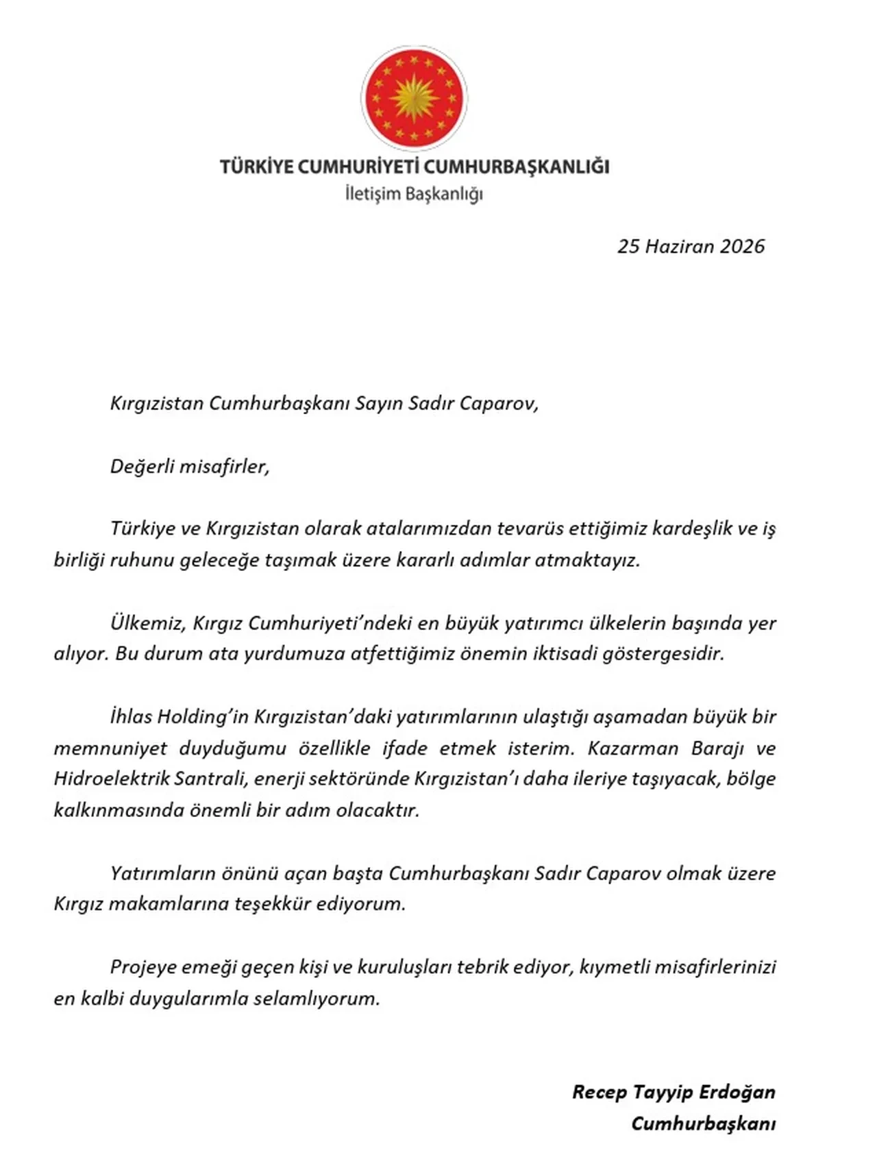 İhlas Holding'den Kırgızistan'da büyük yatırım! Dev projede tarihi gün