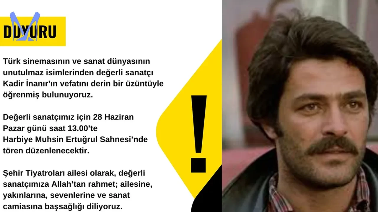 Kadir İnanır'ın cenazesi ne zaman? Kadir İnanır cenaze programı belli oldu mu?