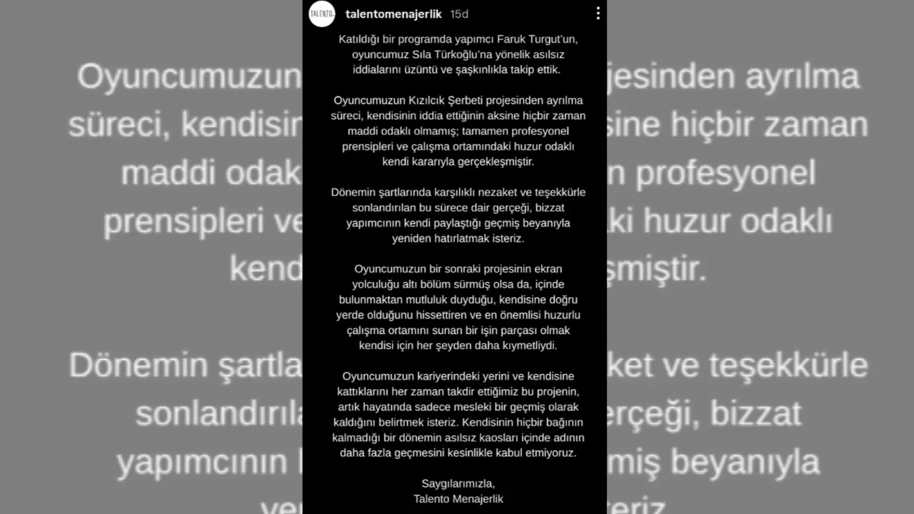 Faruk Turgut'un sözleri sonrası Sıla Türkoğlu cephesi sessizliğini bozdu! "Ayrılık nedeni para değil"