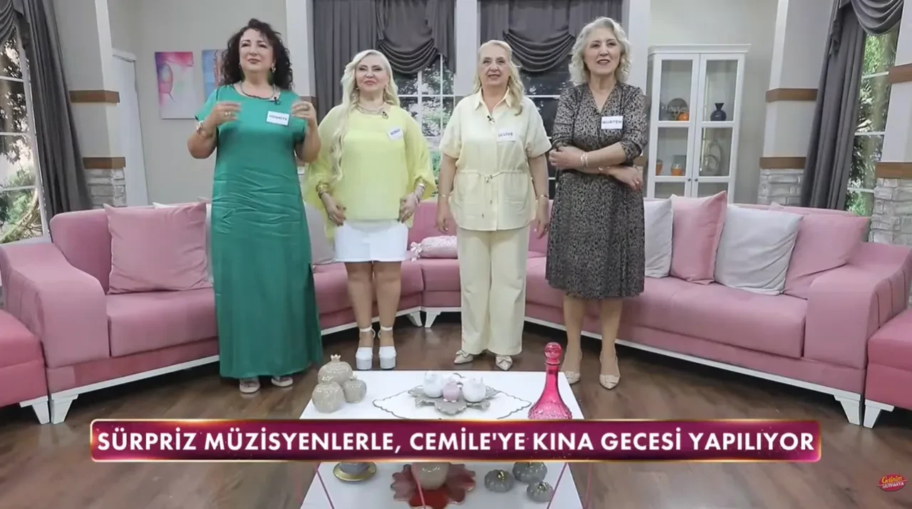 Gelinim Mutfakta M.C.B.'den Cemile'ye sürpriz jest! Saz ekibi gelince stüdyoda kına yakıldı