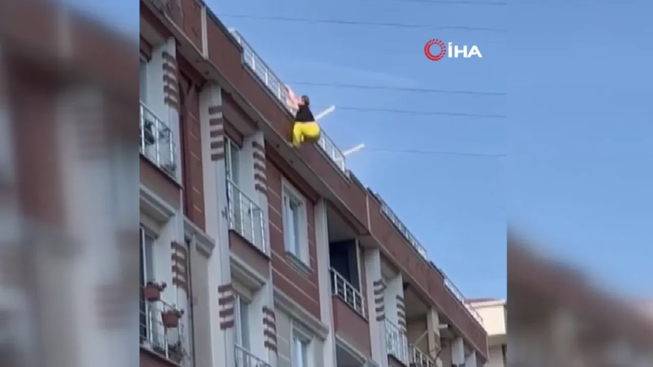 Çocuklarını göremiyorum dedi: Kendini aşağı attı