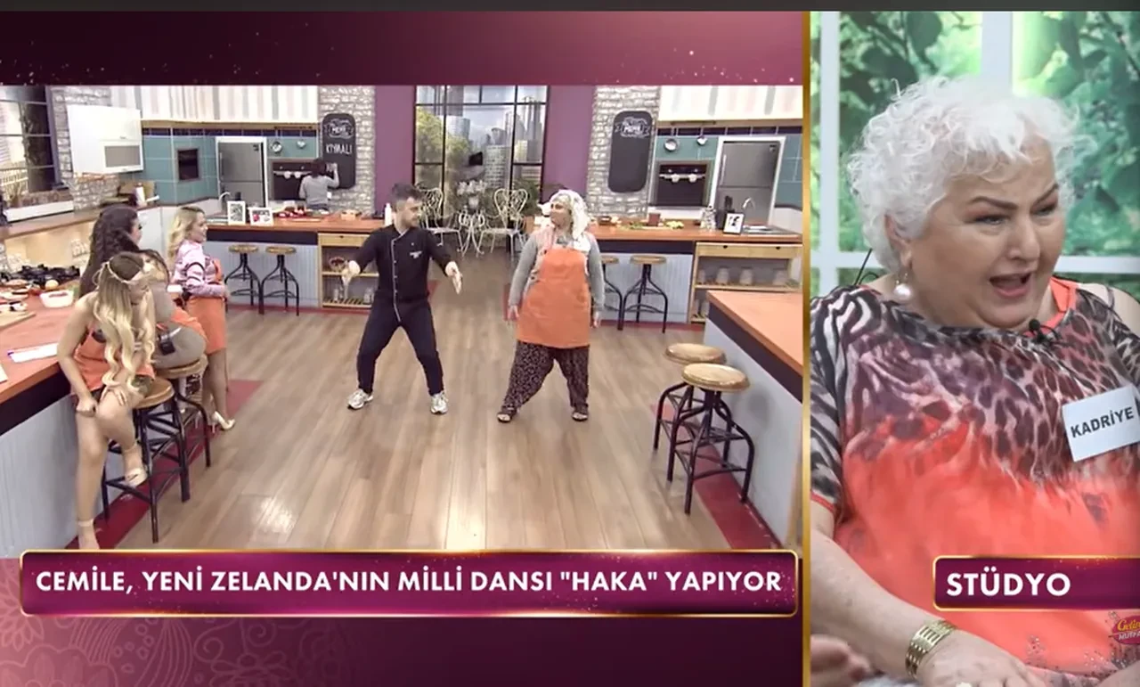 Gelinim Mutfakta Cemile'den gündem olan Haka dansı! Stüdyoda yaptığı şova beğeni yağıyor