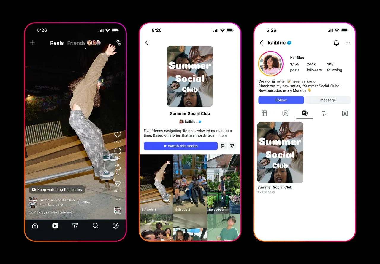 Instagram uzun Reels videoları için "Seriler" özelliğini test ediyor