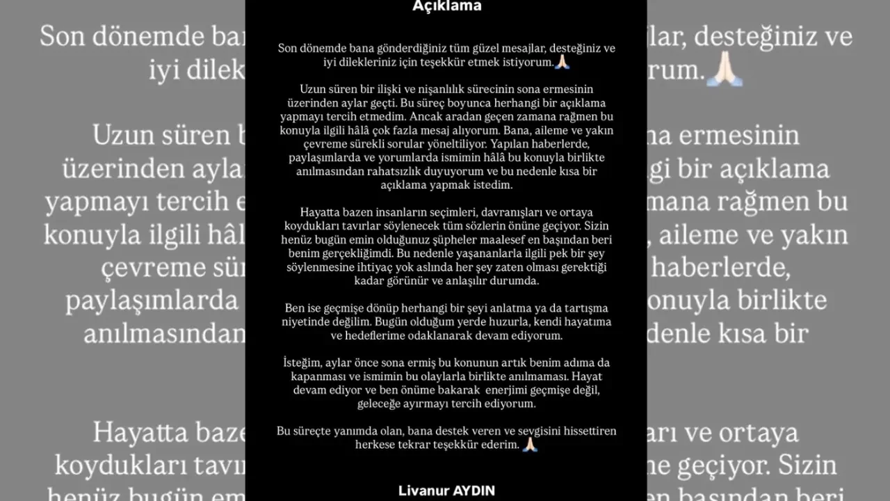 Taşacak Bu Deniz’in Gökhan’ı Ali Öner’in eski nişanlısı Livanur Aydın sessizliğini bozdu! ‘Bazı gerçekler zamanla daha net görülebilecek’
