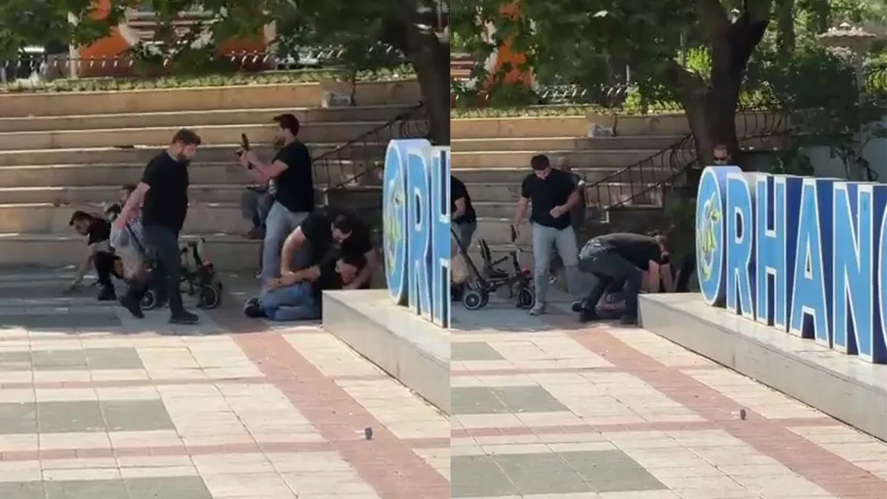 Bursa'da meydan ortasında bıçaklı dehşet: Sivil polisin müdahalesi kameralara yansıdı