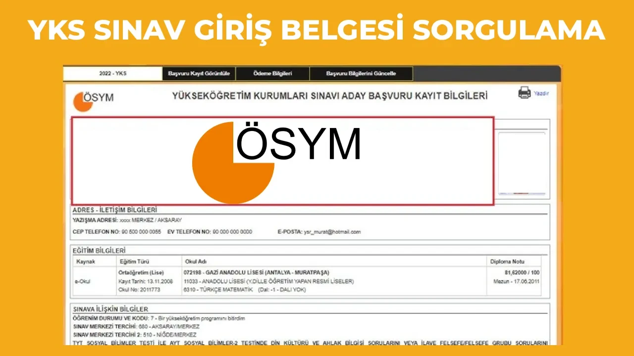 ÖSYM YKS sınav yerleri giriş belgesi 2026 AYT, TYT, YDT! YKS (üniversite sınavı) giriş belgesi açıklandı mı?