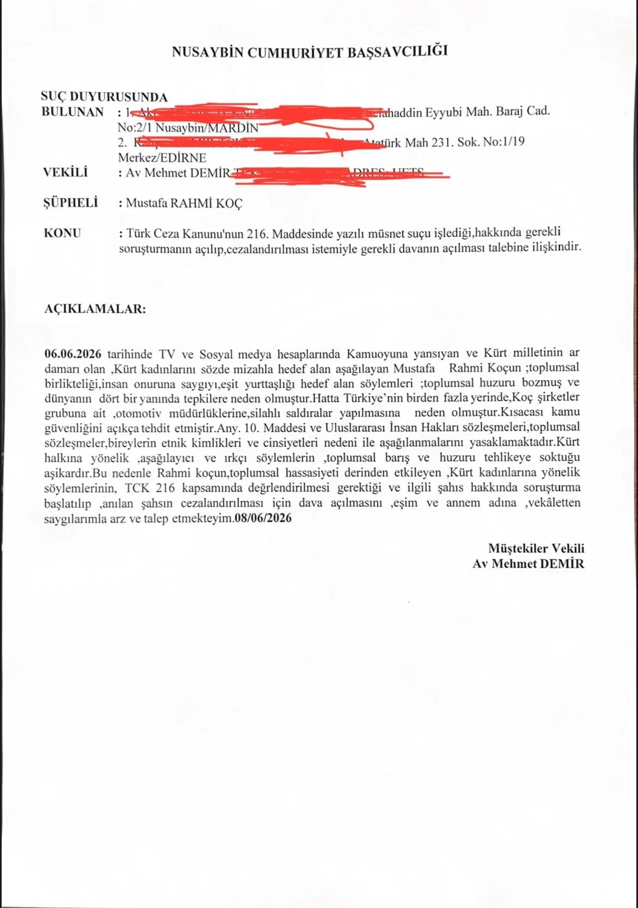 Rahmi Koç hakkında bir suç duyurusu daha