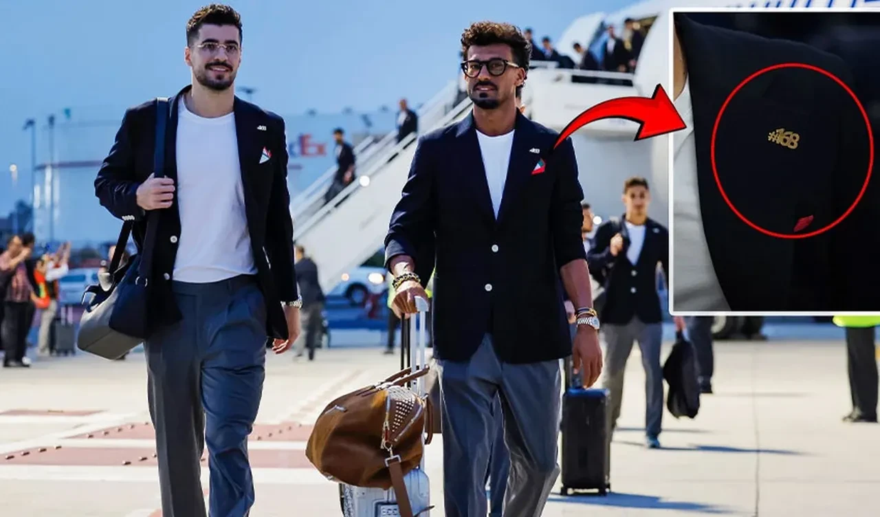 İran Milli Takımı futbolcularının yakalarındaki '168' yazılı rozetler ABD'ye mesajı iletti