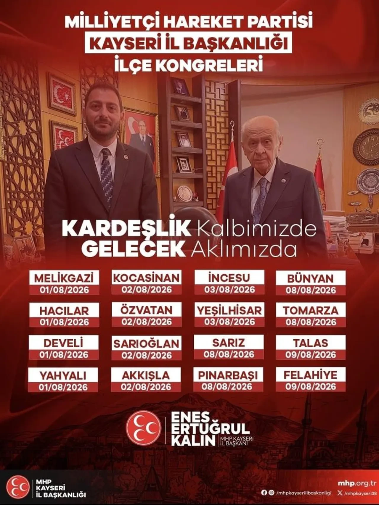 MHP Kayseri Teşkilatında kongre maratonu başlıyor: Tarihler belli oldu