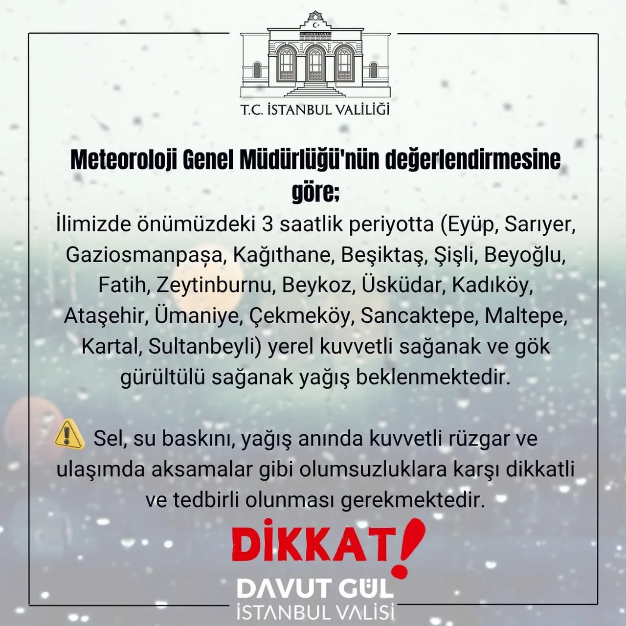 İstanbul için kuvvetli yağış ve sel uyarısı! İstanbul Valiliği saat verdi: İşte riskli ilçeler