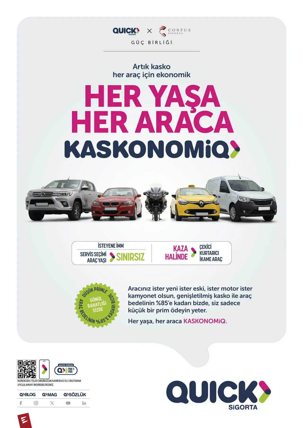 Quick Sigorta’dan üç yeni reklam filmi: KASKONOMİQ ve finansal sigortalardaki uzmanlık televizyon ekranlarında!