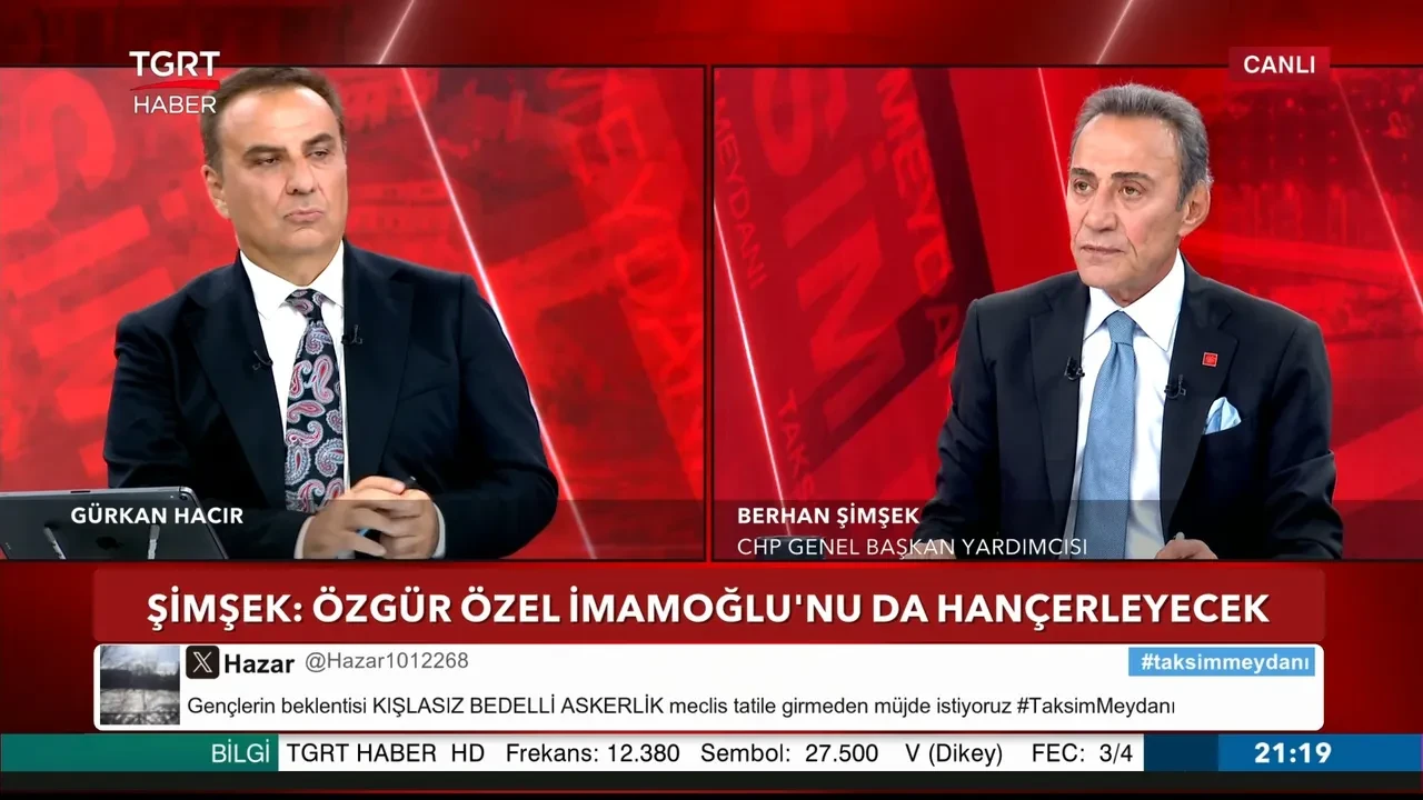 Berhan Şimşek’ten TGRT Haber’de çarpıcı açıklamalar: 'Kemal Bey’i hançerlediği gibi Ekrem’i de hançerleyecek'