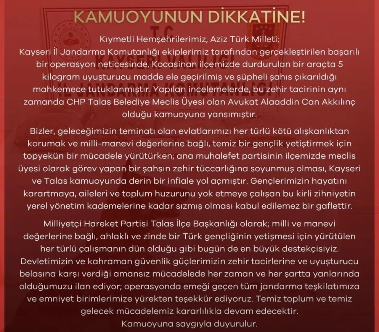 CHP'li meclis üyesi uyuşturucuyla yakalandı! AK Parti ve MHP'den sert açıklama geldi