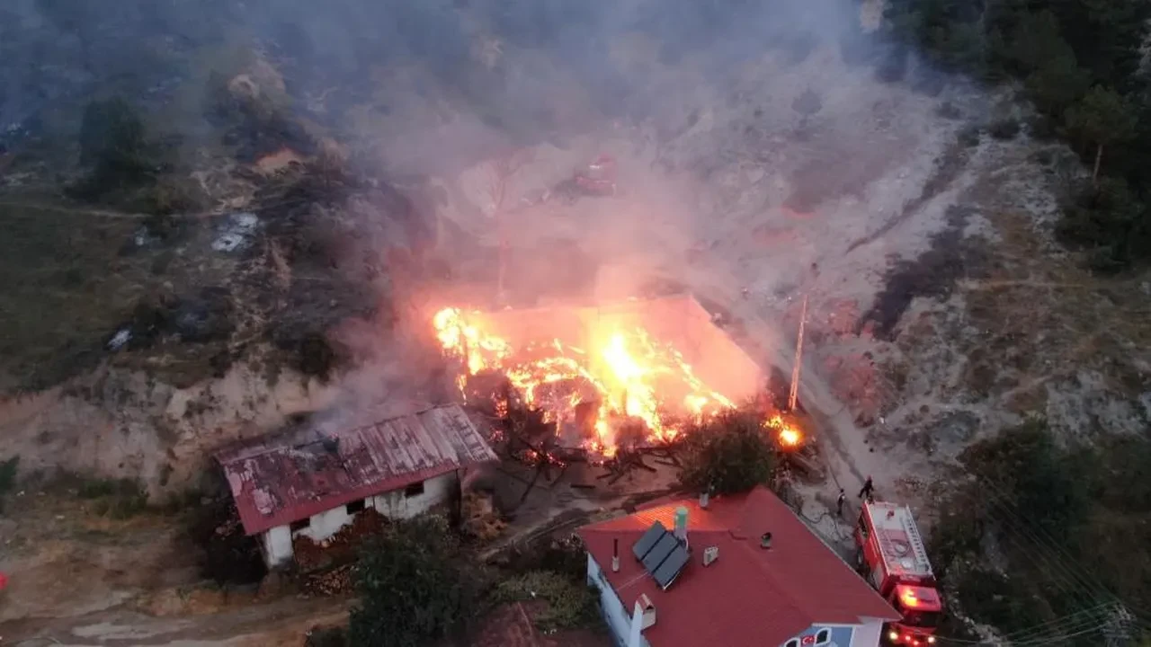 Kastamonu'da korkutan yangın! Ahşap evden ormana sıçradı, müdahale sürüyor
