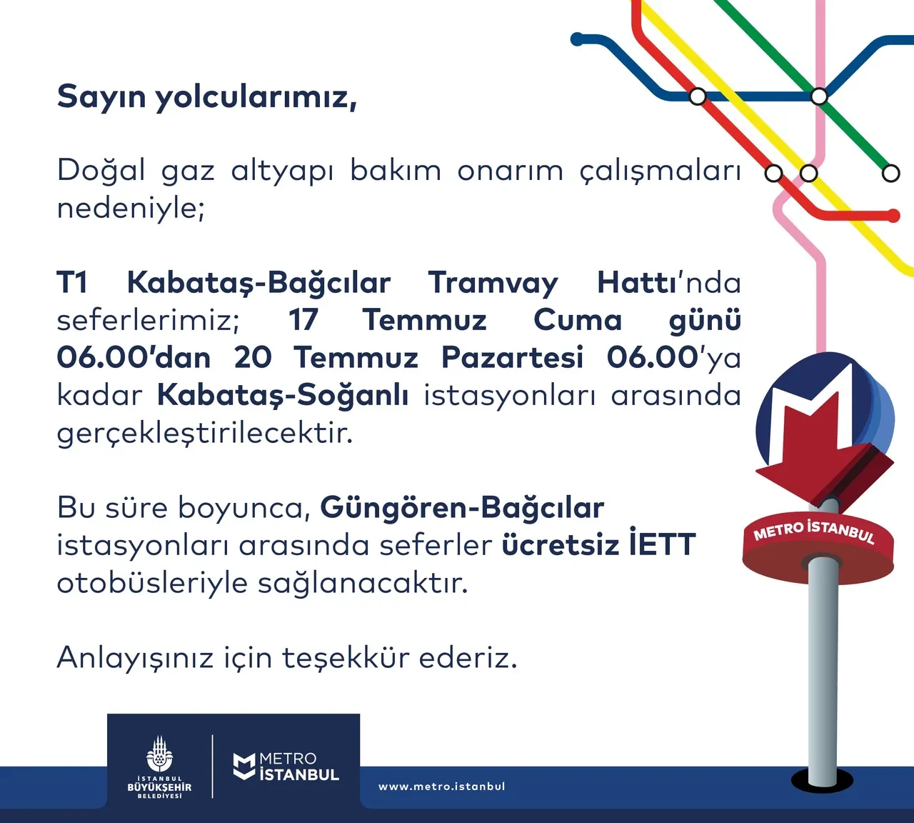 Tramvay seferlerine düzenleme! 3 gün sürecek